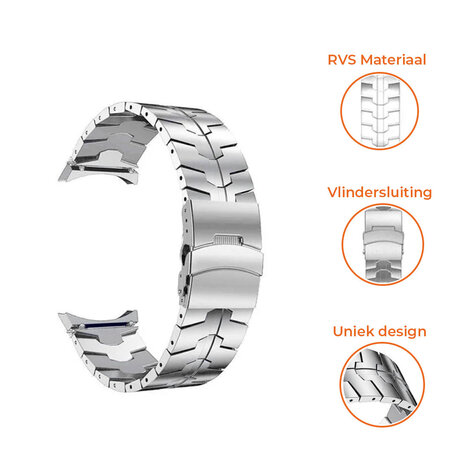 Strap-it Strap-it Correa acero sólida Samsung Galaxy Watch FE (plata) Strap-it Strap-it Correa acero sólida Samsung Galaxy Watch FE (plata)