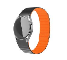 Strap-it Correa silicona magnética Samsung Galaxy Watch 7 - 44mm (negro/naranja)