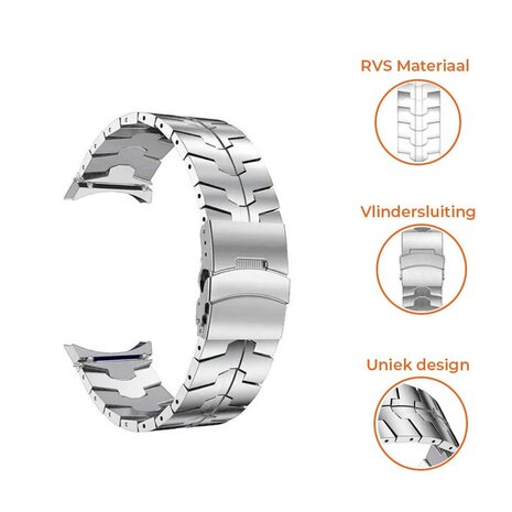 Strap-it Strap-it Correa acero sólida Samsung Galaxy Watch 7 - 44mm (plata) Strap-it Strap-it Correa acero sólida Samsung Galaxy Watch 7 - 44mm (plata)