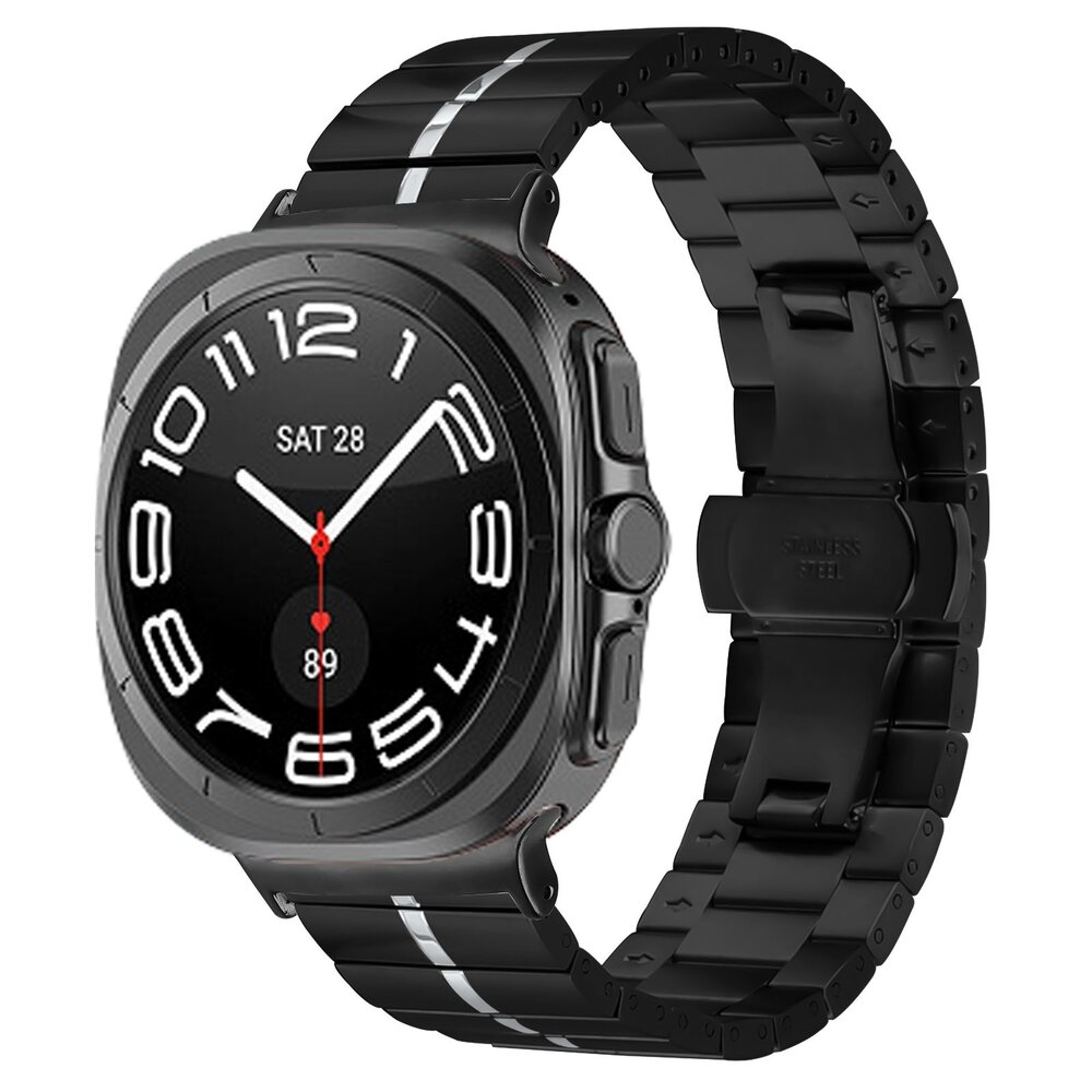 Strap-it Strap-it Correa metal de lujo Samsung Galaxy Watch Ultra (negro/plata) Strap-it Strap-it Correa metal de lujo Samsung Galaxy Watch Ultra (negro/plata)