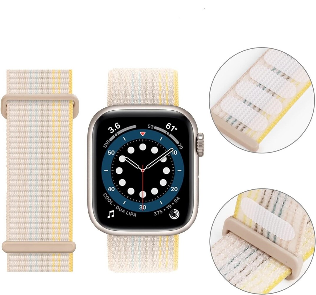 Strap-it Strap-it Correa nylon con hebilla Apple Watch (blanco estrella mix) Strap-it Strap-it Correa nylon con hebilla Apple Watch (blanco estrella mix)