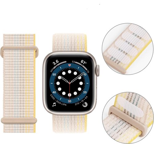 Strap-it Strap-it Correa nylon con hebilla Apple Watch (blanco estrella mix) Strap-it Strap-it Correa nylon con hebilla Apple Watch (blanco estrella mix)