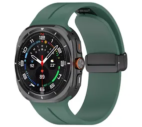 Strap-it Correa siicona con D-buckle Samsung Galaxy Watch Ultra (verde oscuro)