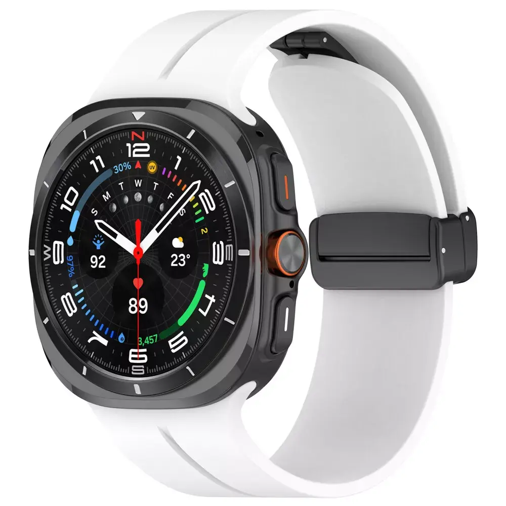 Correa siicona con D buckle Samsung Galaxy Watch Ultra blanco Correasmartwatch.es