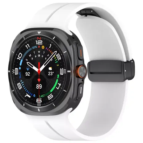 Strap-it Strap-it Correa siicona con D-buckle Samsung Galaxy Watch Ultra (blanco)