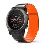 Strap-it Correa magnética de silicona Garmin Quatix 3 / 6x / 7x Solar (negro/naranja)