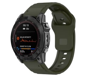 Strap-it Correa silicona robusto Garmin Forerunner 945 (verde militar)