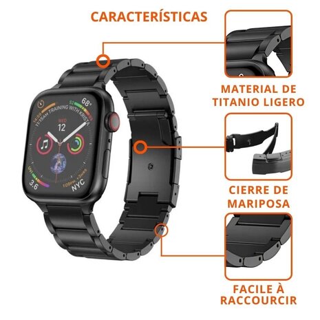 Strap-it Strap-it Correa de titanio Apple Watch (negra) Strap-it Strap-it Correa de titanio Apple Watch (negra)