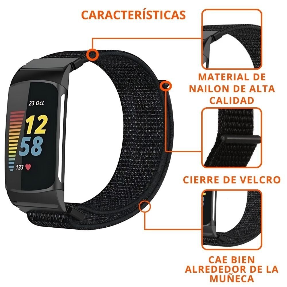 Strap-it Strap-it Correa nylon Fitbit Charge 6 (negro) Strap-it Strap-it Correa nylon Fitbit Charge 6 (negro)
