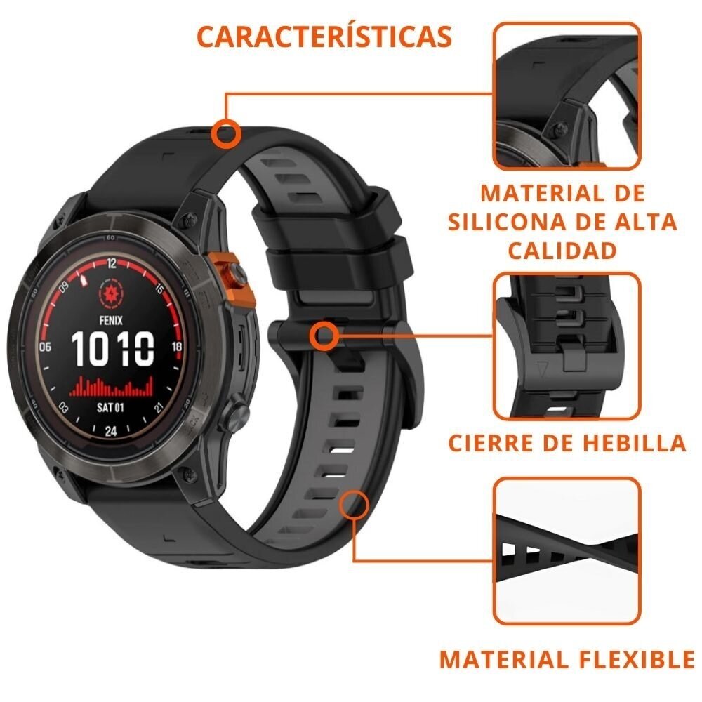 Strap-it Strap-it Correa deportiva Garmin Fenix 8 - 47mm (negro/gris) Strap-it Strap-it Correa deportiva Garmin Fenix 8 - 47mm (negro/gris)