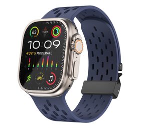Strap-it Correa silicona air con P-buckle Apple Watch (azul oscuro)