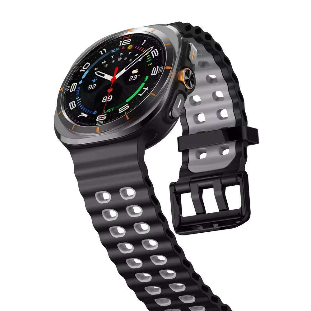 Strap-it Strap-it Correa de silicona wave Samsung Galaxy Watch Ultra (negra/gris)
