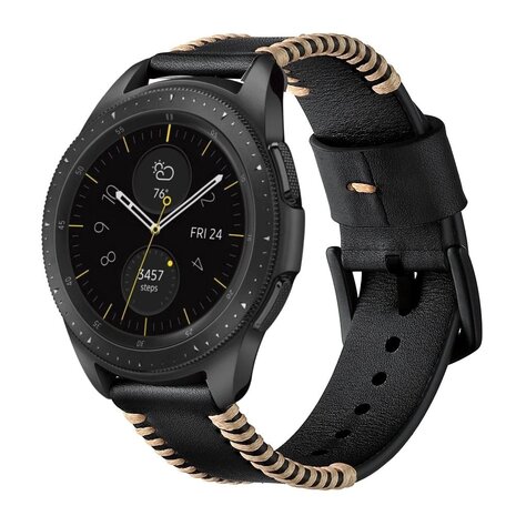 Strap-it Strap-it Correa de cuero cosida Samsung Galaxy Watch 42mm (negra) Strap-it Strap-it Correa de cuero cosida Samsung Galaxy Watch 42mm (negra)