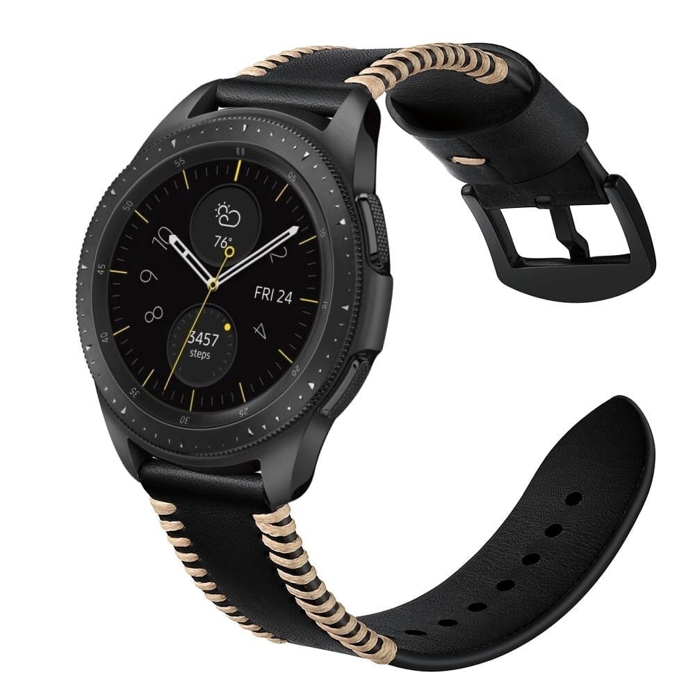 Strap-it Strap-it Correa de cuero cosida Samsung Galaxy Watch 42mm (negra) Strap-it Strap-it Correa de cuero cosida Samsung Galaxy Watch 42mm (negra)