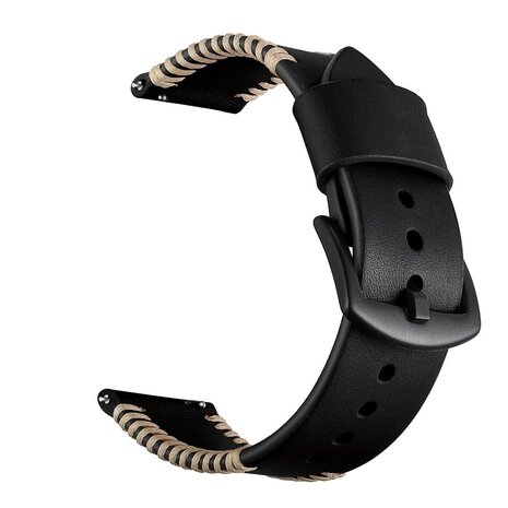 Strap-it Strap-it Correa de cuero cosida Amazfit Active 2 (negra) Strap-it Strap-it Correa de cuero cosida Amazfit Active 2 (negra)