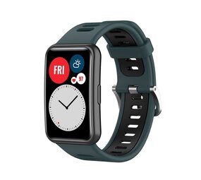 Strap-it Correa deportiva con hebilla Huawei Watch Fit SE (verde/negra) Strap-it Correa deportiva con hebilla Huawei Watch Fit SE (verde/negra)