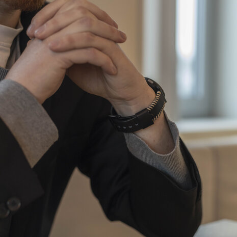 Strap-it Strap-it Correa de cuero cosida Xiaomi Amazfit Bip (negra) Strap-it Strap-it Correa de cuero cosida Xiaomi Amazfit Bip (negra)