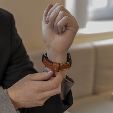 Strap-it Strap-it Correa de cuero cosida Xiaomi Watch 2 Pro (marrón) Strap-it Strap-it Correa de cuero cosida Xiaomi Watch 2 Pro (marrón)