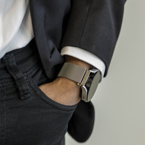 Strap-it Strap-it Correa Milanesa Amazit Bip 5 (titanio) Strap-it Strap-it Correa Milanesa Amazit Bip 5 (titanio)