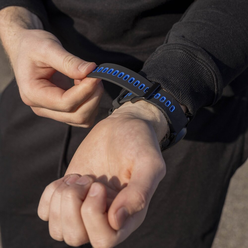 Strap-it Strap-it Correa deportiva con hebilla Garmin Tactix 7 (negra/azul) Strap-it Strap-it Correa deportiva con hebilla Garmin Tactix 7 (negra/azul)