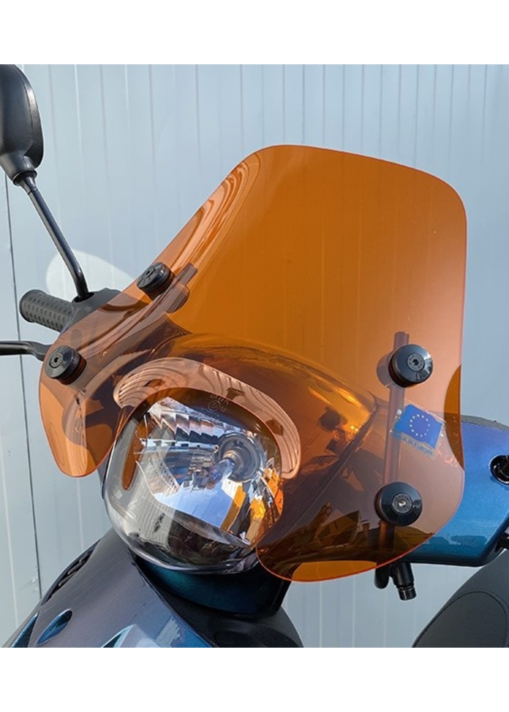 Piaggio windscherm + bev. set laag (EU) 30cm transparant fluor orange zip2000