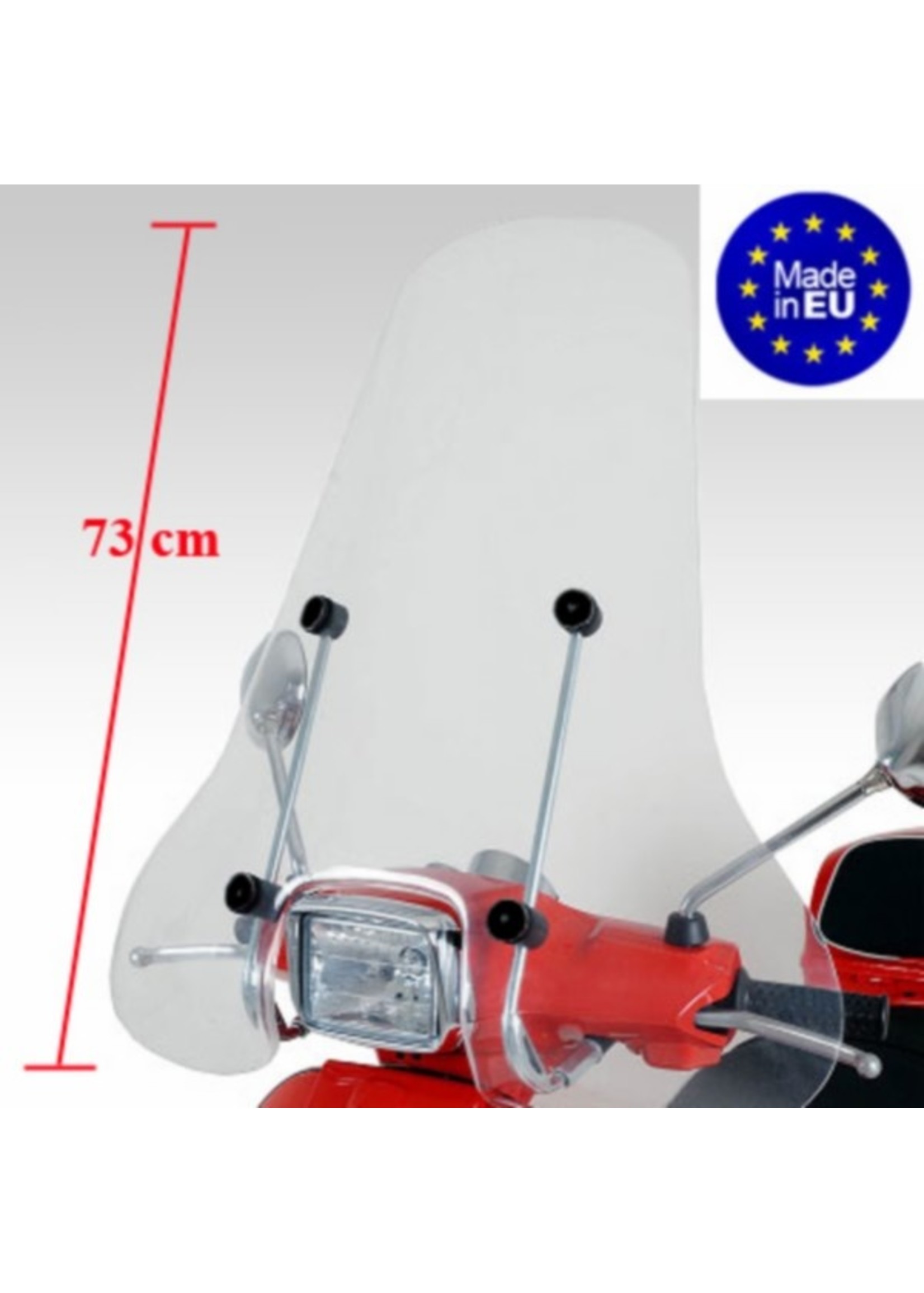 Piaggio windscherm + bev. set hoog (made in EU) vespa S helder