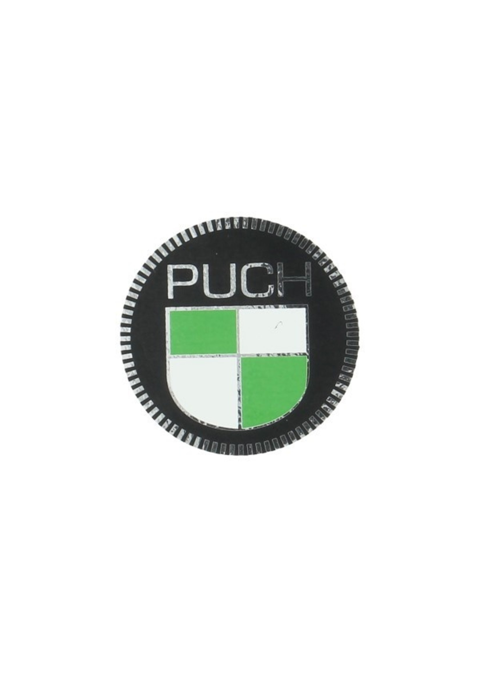 stickers logo puch 50mm zwart/wit/groen
