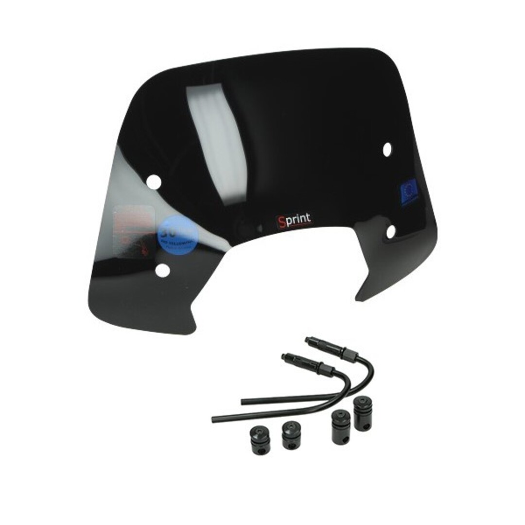 windscherm + bev. set laag (Made in EU) sprin zwart glans