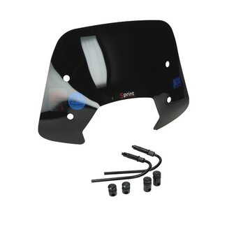 windscherm + bev. set laag (Made in EU) sprin zwart glans