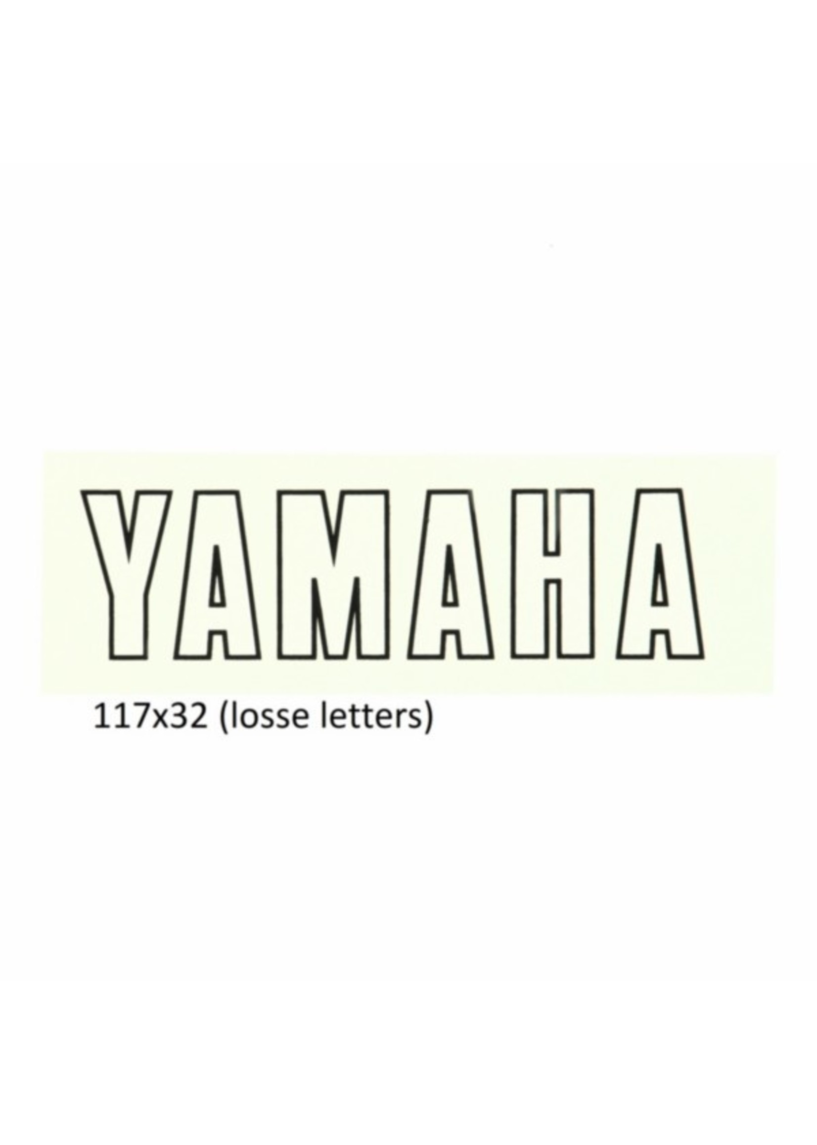 Yamaha sticker woord [yamaha] wit/zwart