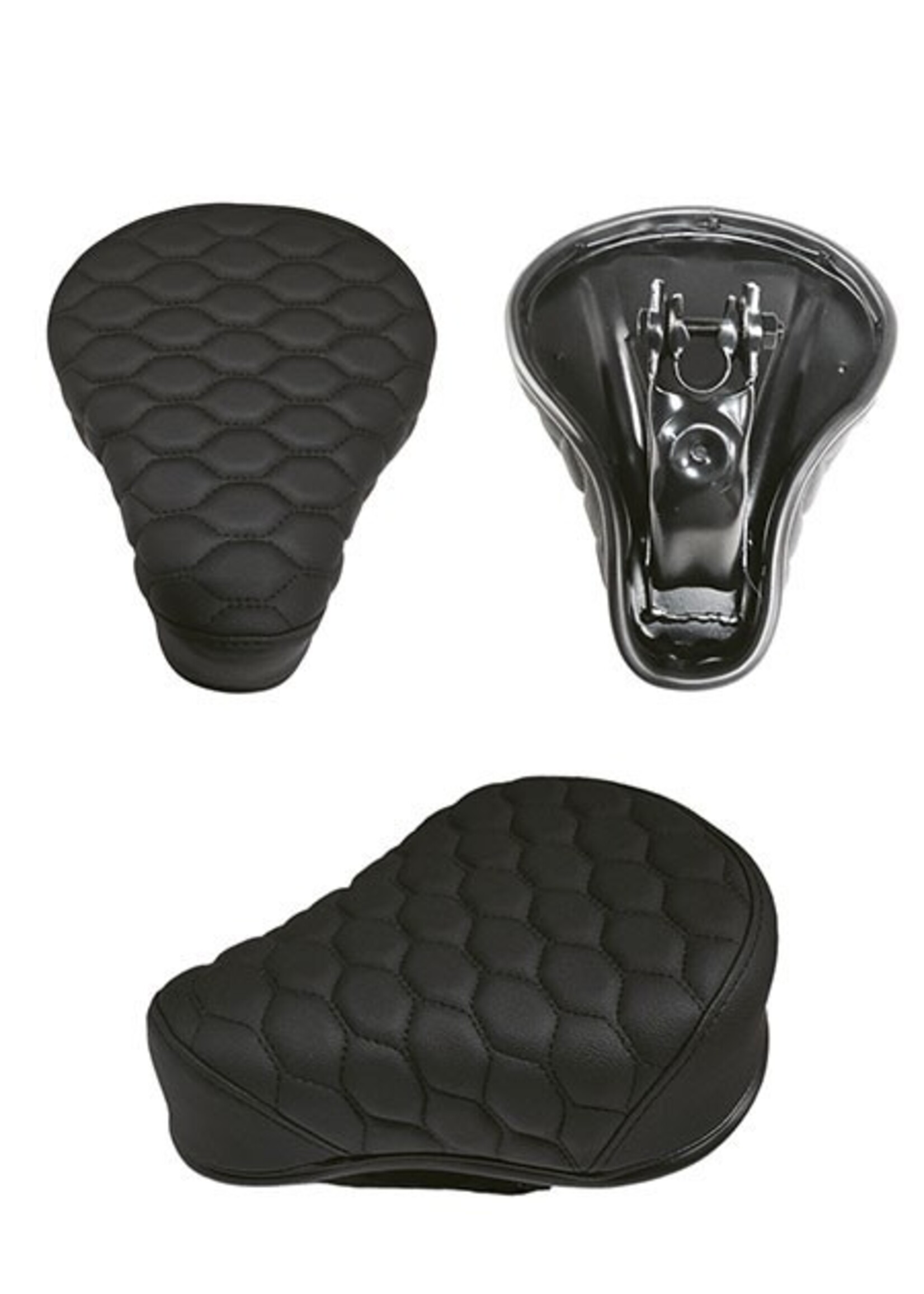 Zadel (made in EU) laag RS6 puch maxi zwart / zwart