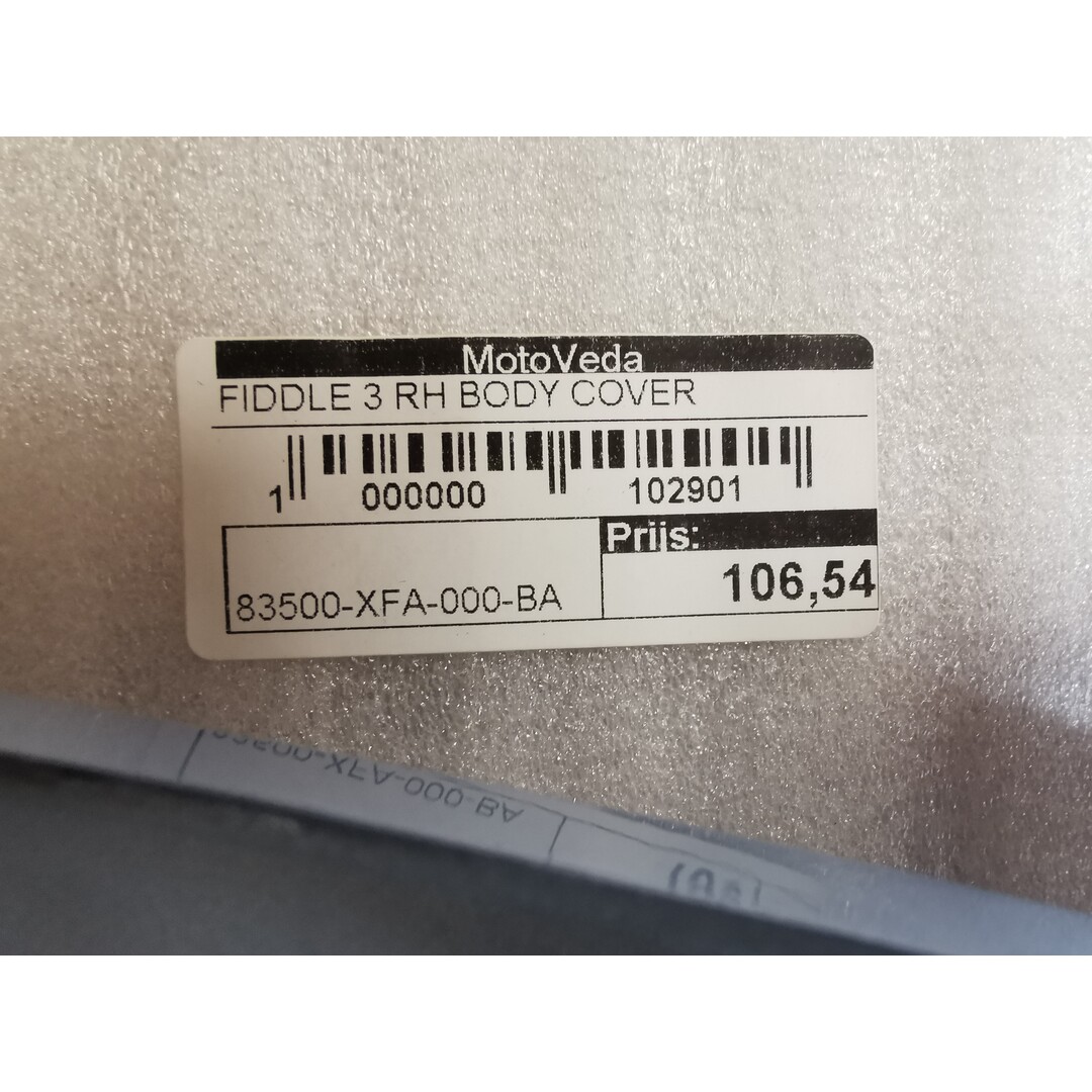 Sym Sym Fiddle 3 / RH Body Cover / Nieuw 50% korting / 83500-XFA-000-BA