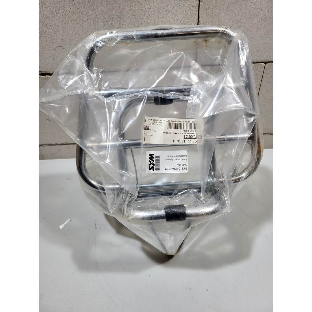 Sym Sym Mio nieuw type / Achter rek klapdrager Chroom in verpakking