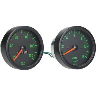 Kreidler km tellerklok + toerenteller set kreidler zwart/groen