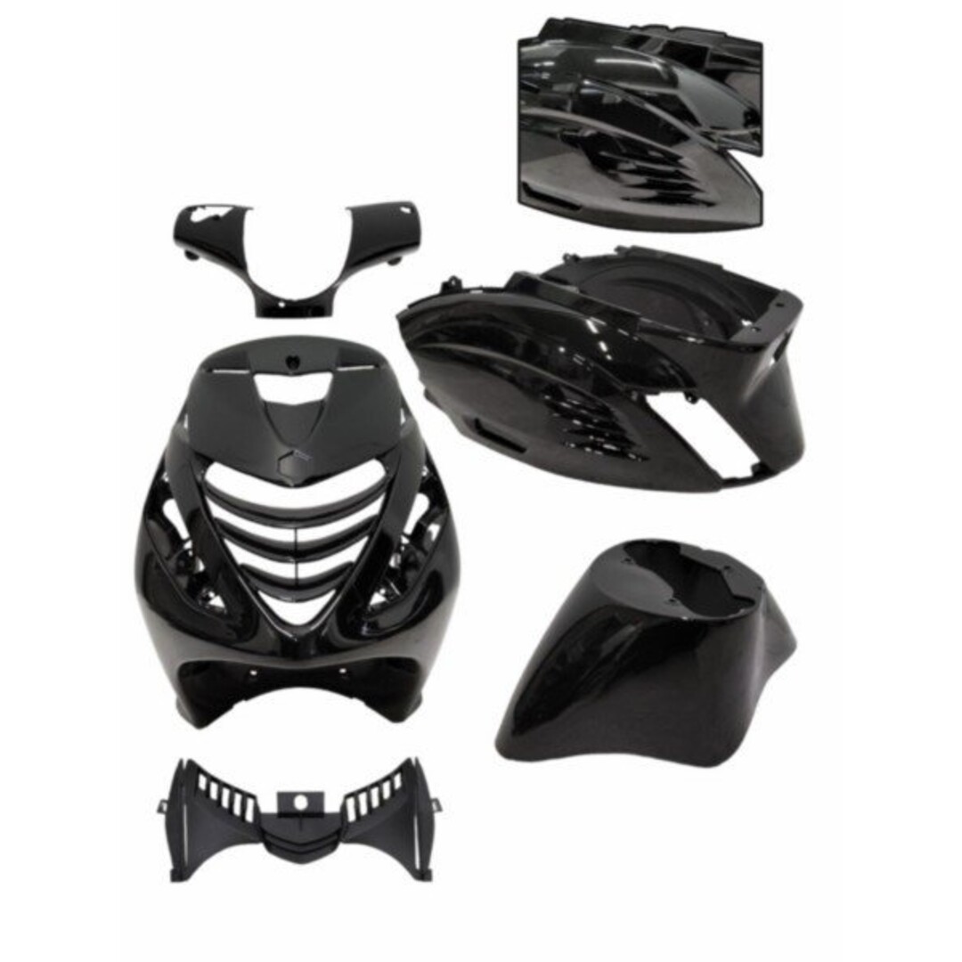 Piaggio plaatwerkset model SP RS-1 air zip2000sp zwart glans DMP 5-delig