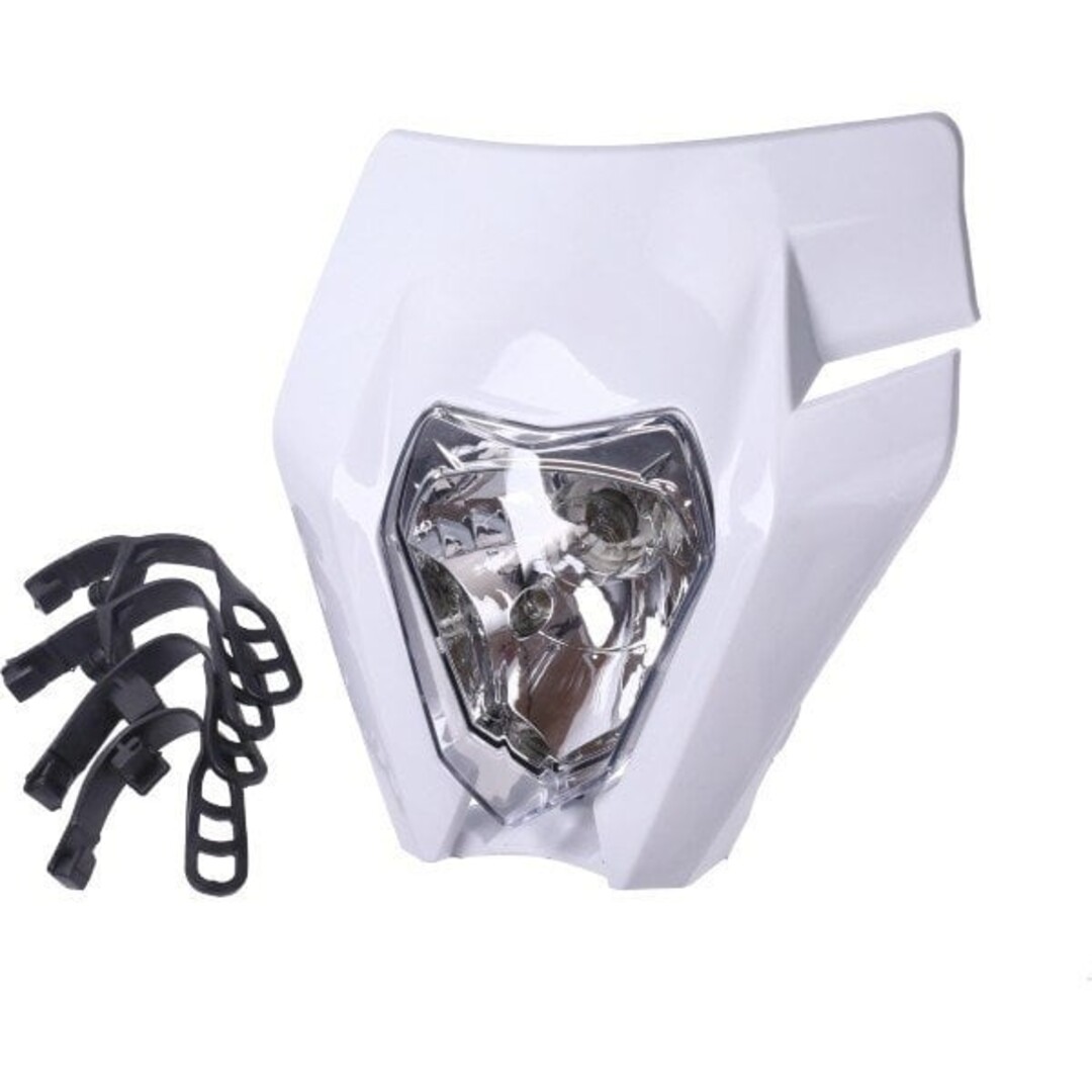 koplampspoiler + verlichting type KTM enduro/sm o.a. aprilia/beta/rieju/sen/univ wit