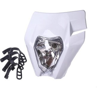 koplampspoiler + verlichting type KTM enduro/sm o.a. aprilia/beta/rieju/sen/univ wit