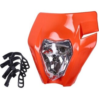 Beta koplampspoiler + verlichting type KTM enduro/sm o.a. aprilia/beta/rieju/sen/univ oranje