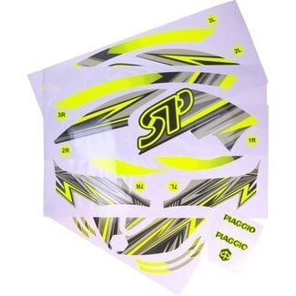 Piaggio stickerset GP1 zip sp geel fluor 16-delig