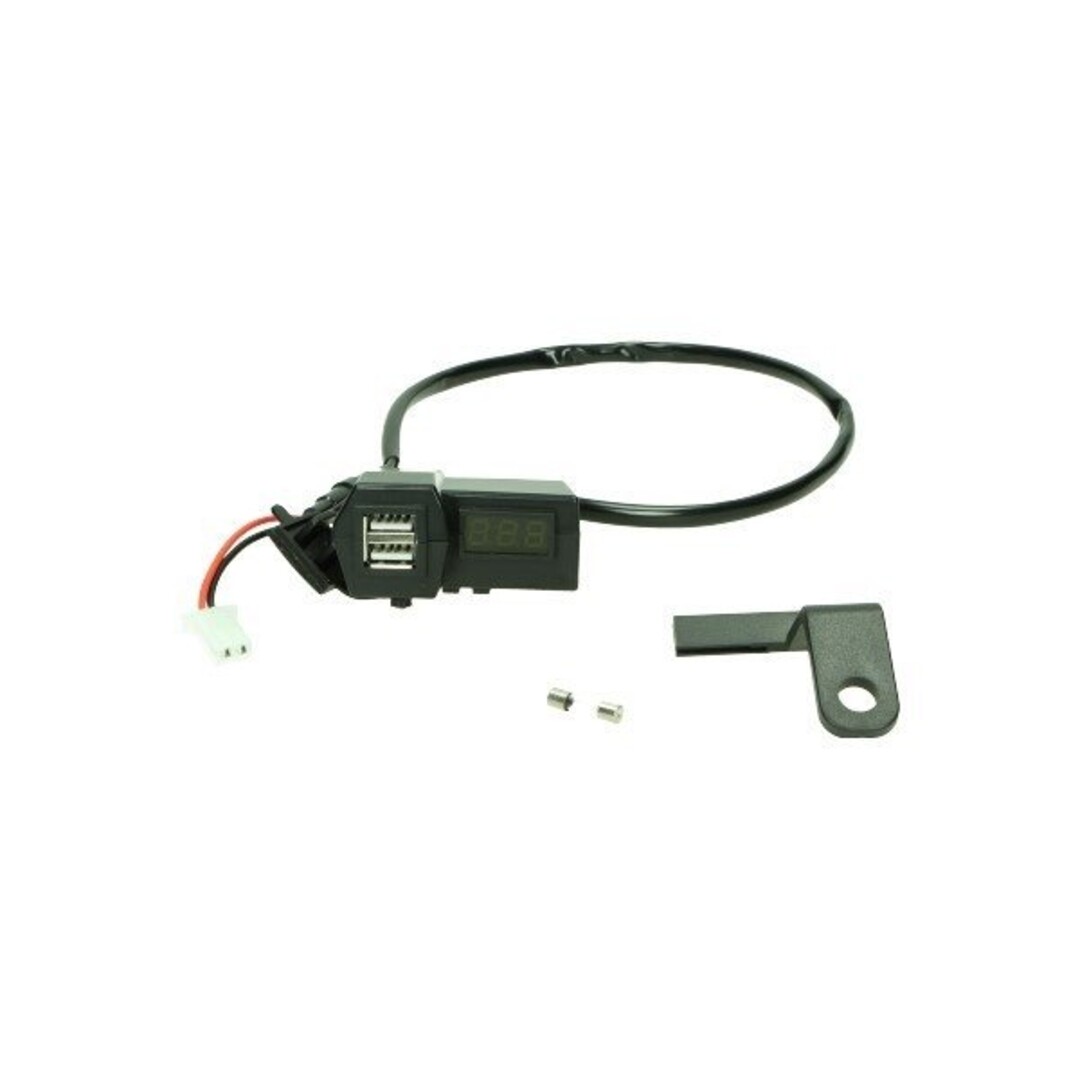 usb lader 12v universeel 2 poorts met display accu spanningsmeter DMP