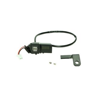usb lader 12v universeel 2 poorts met display accu spanningsmeter DMP