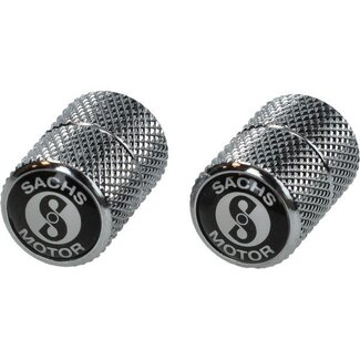 Sachs ventieldopset met zwart/wit logo sachs chroom