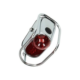 Puch Oldtimer LED achterlicht met beugel – chroom