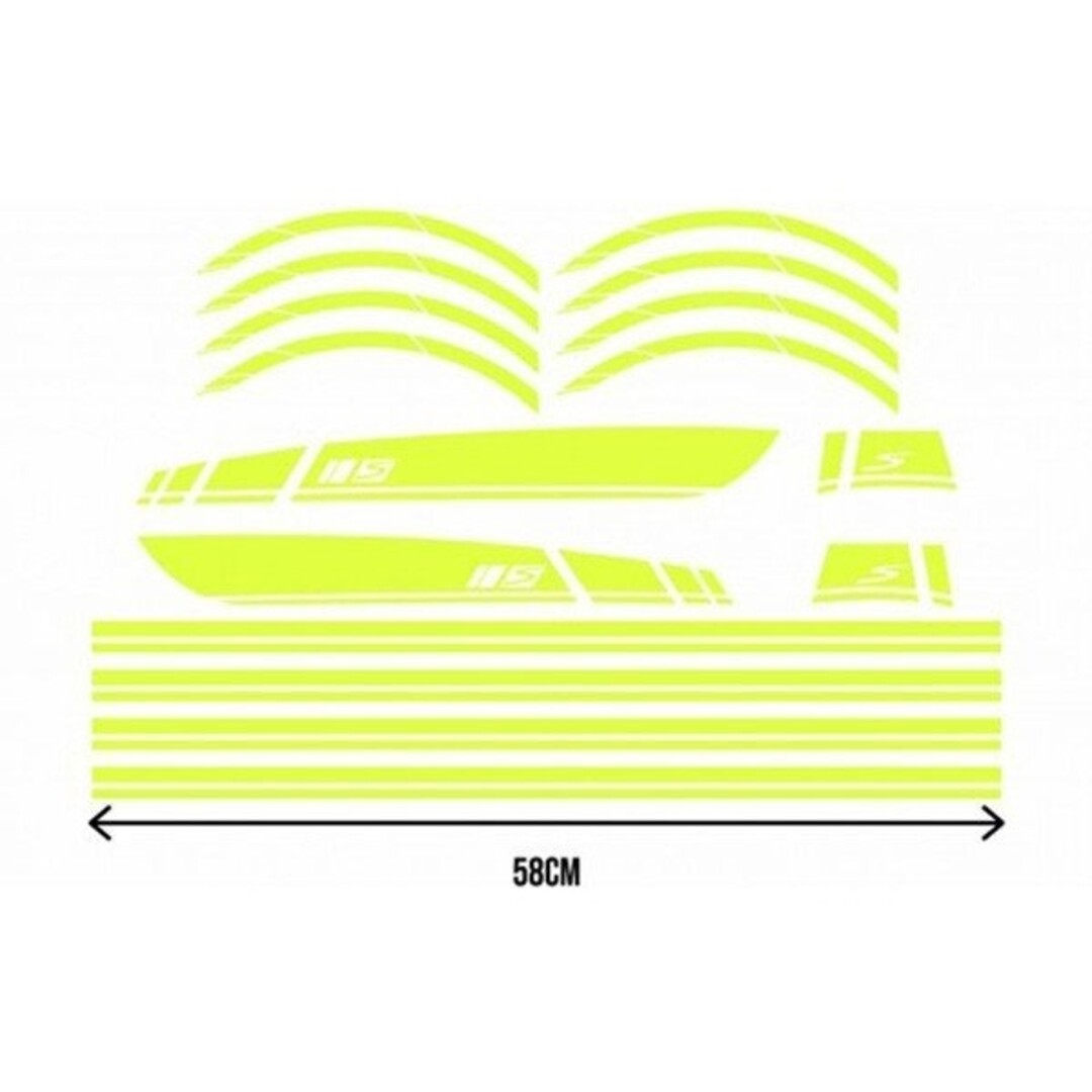 stickerset sport euro-2/4/5 AMG primav/sprin geel fluor 16-delig