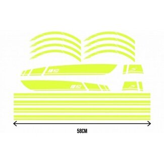 stickerset sport euro-2/4/5 AMG primav/sprin geel fluor 16-delig