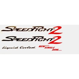 stickerset speedfight 2 zwart/rood 5-delig