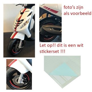 Piaggio stickerset sport euro-2/4/5 AMG zip2000 wit 14-delig