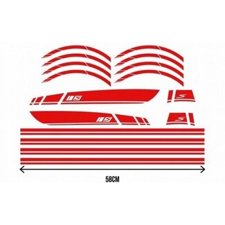 stickerset sport euro-2/4/5 AMG primav/sprin rood 16-delig