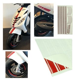 Piaggio stickerset sport euro-2/4/5 AMG zip2000 rood 14-delig