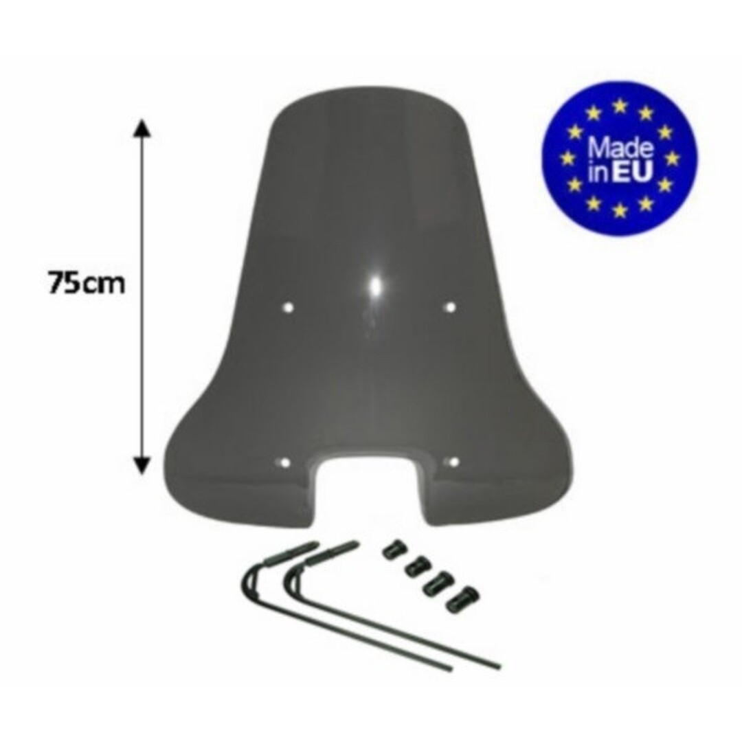 windscherm + bev. set hoog (made in EU) vespa S 75cm smoke